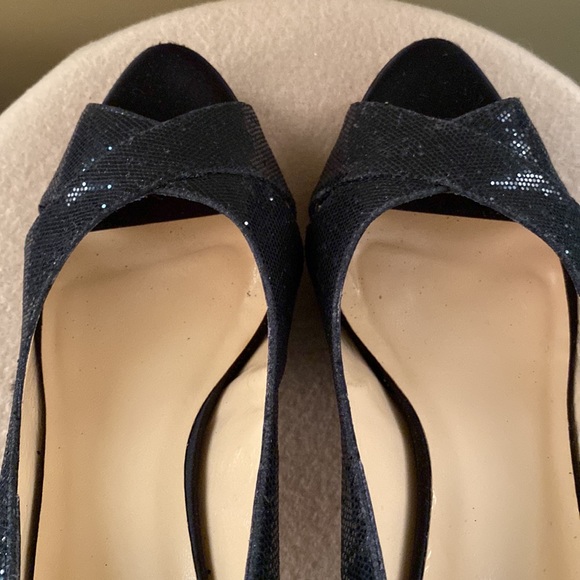 Kate Spade black sparkle peep toe heels in excellent condition - Picture 7 of 11